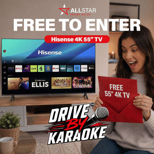 Drive By Karaoke – Free to Enter – Hisense 55″ 4K TV (Auto Draw)